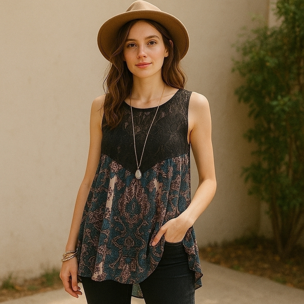 Intimately Free People Count Me In Lace Racerback Tank – XS – NWT